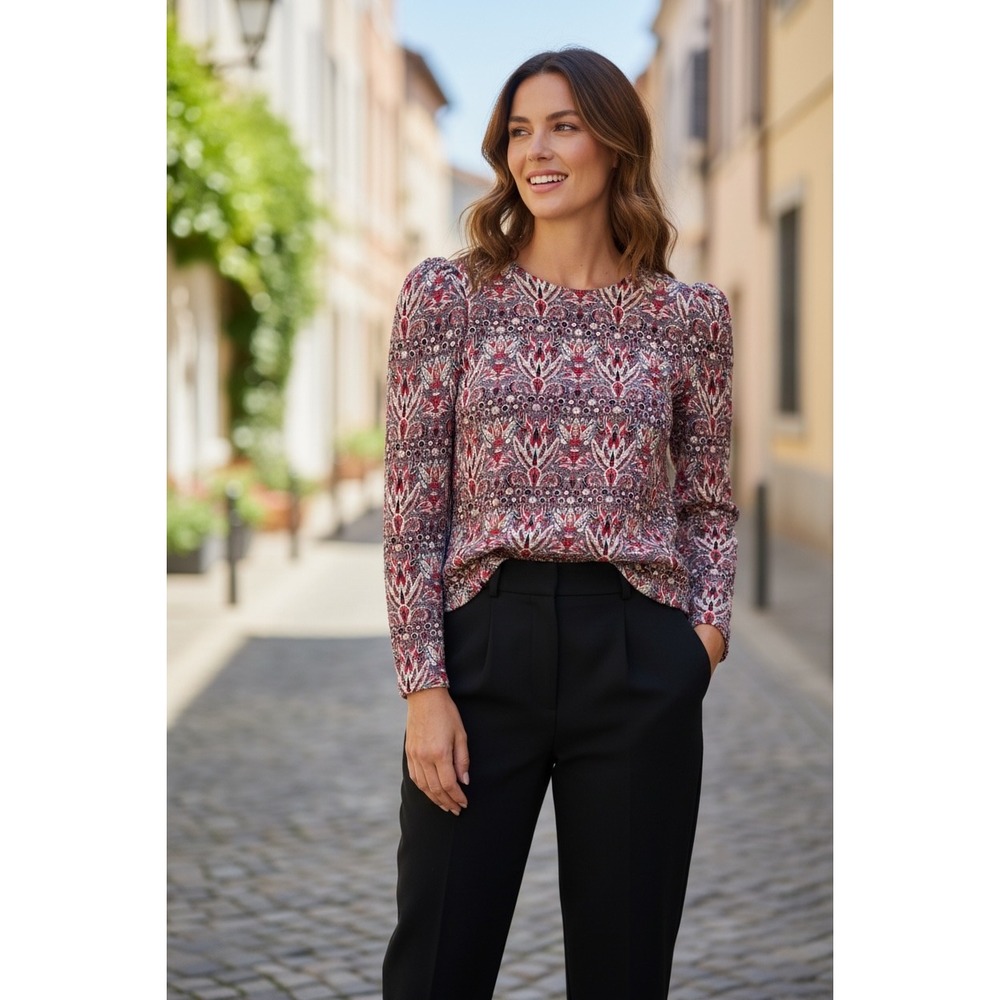 Zara Boho Tapestry Print Long‎ Sleeve Blouse Women's Small